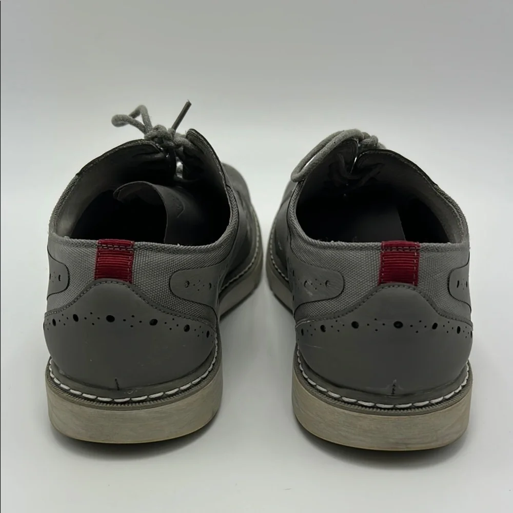 Stacy Adams Gray Oxford Dress Shoes Men's  Brogue Detailing Leather  9.5 M